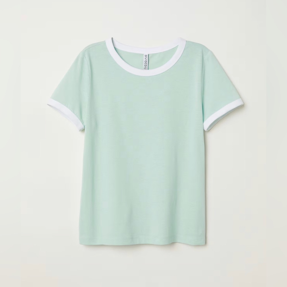 mint green ringer tee